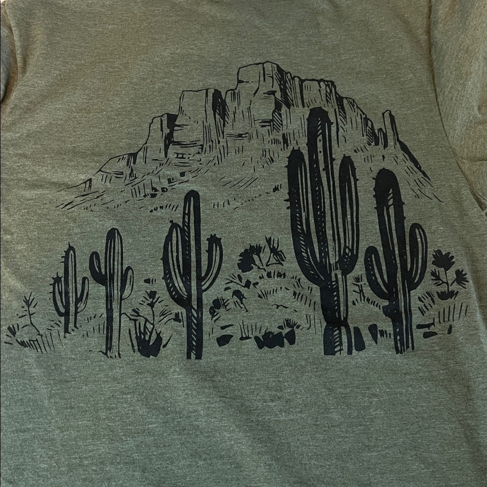 Call Your Mother Deli Cactus Graphic TShirt Green Size Small